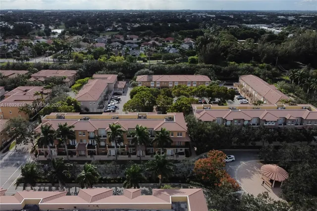 an aerial view of multiple house