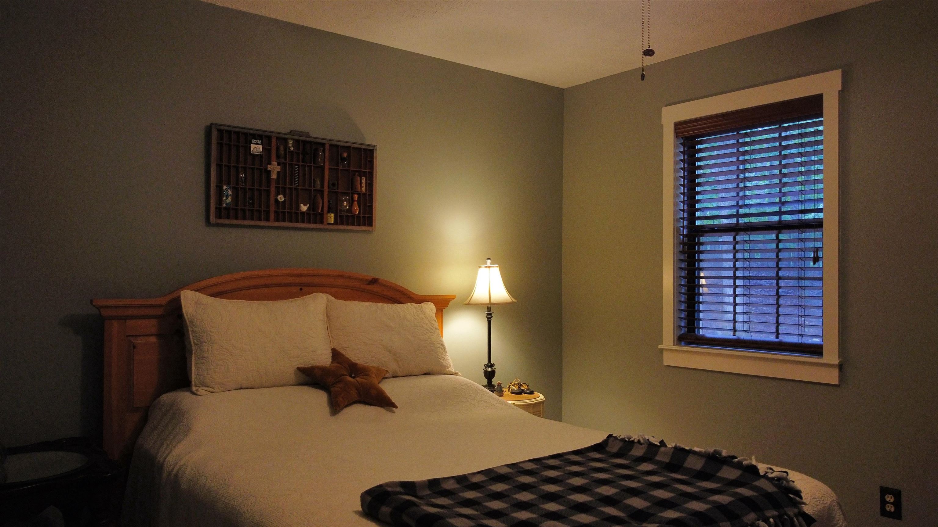 275 Bryson Harbor Road Counce, TN 38326 - Photo 21 of 23 Spacious room featuring neutral wall tones, a wood-finish headboard, and a window with white trim