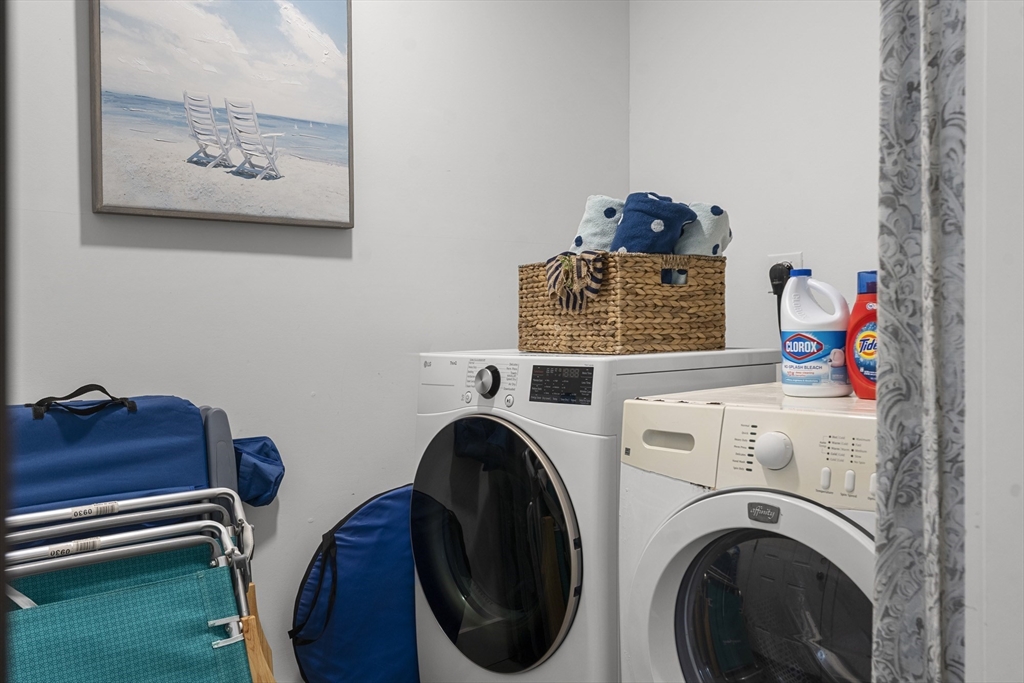 4 Hye Lane Edgartown, MA 02539 - Photo 25 of 41 a utility room with dryer washer and a view of living room
