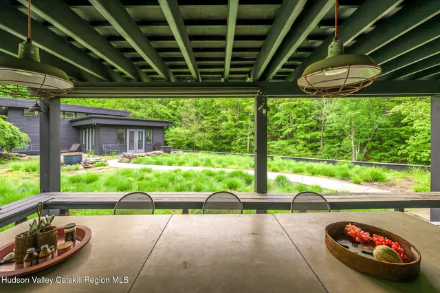a view of a living room and dining room