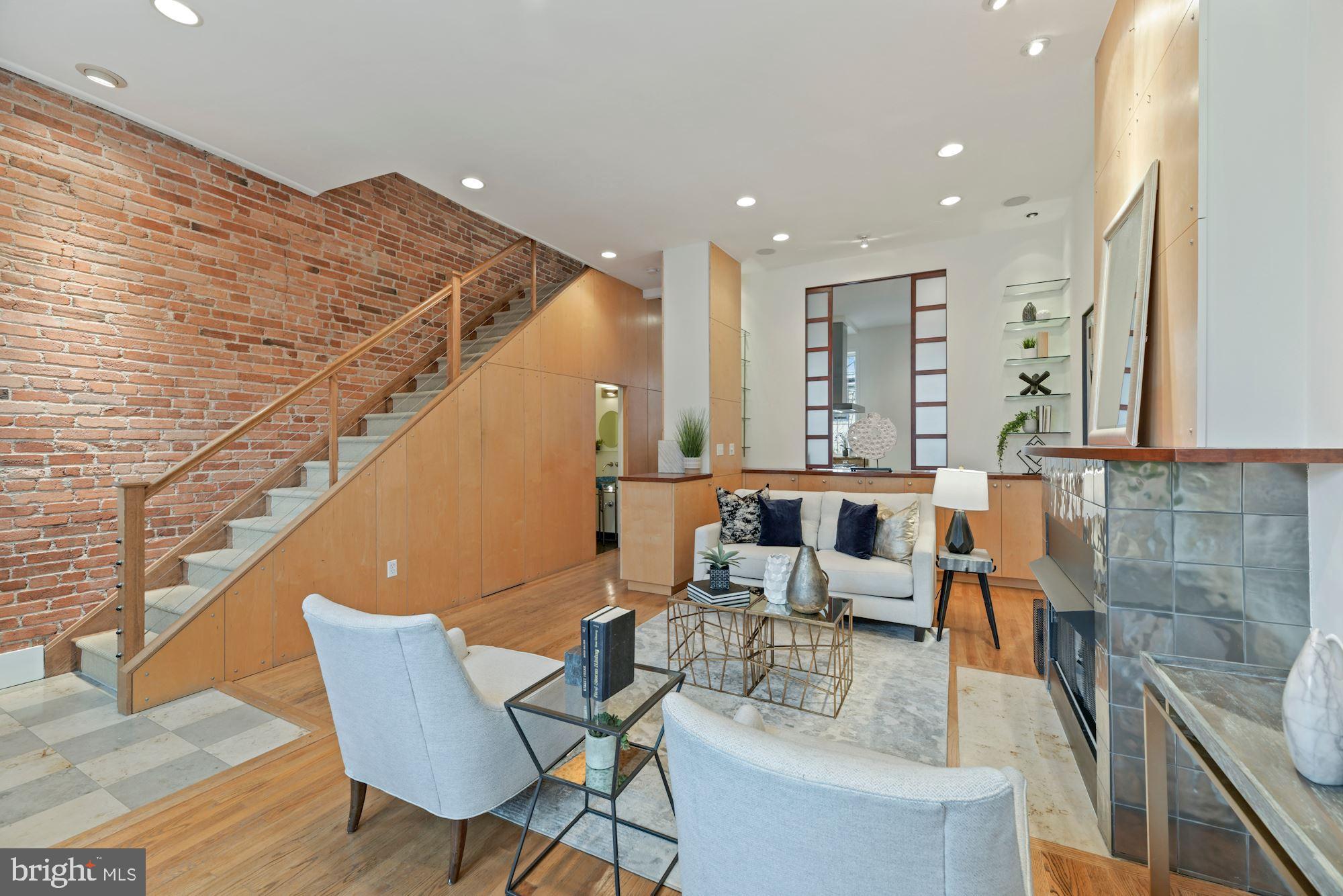 1313 Riggs Street Northwest Washington, DC 20009 - Photo 2 of 35 Main Level Living/Dining Room with View of Kitchen