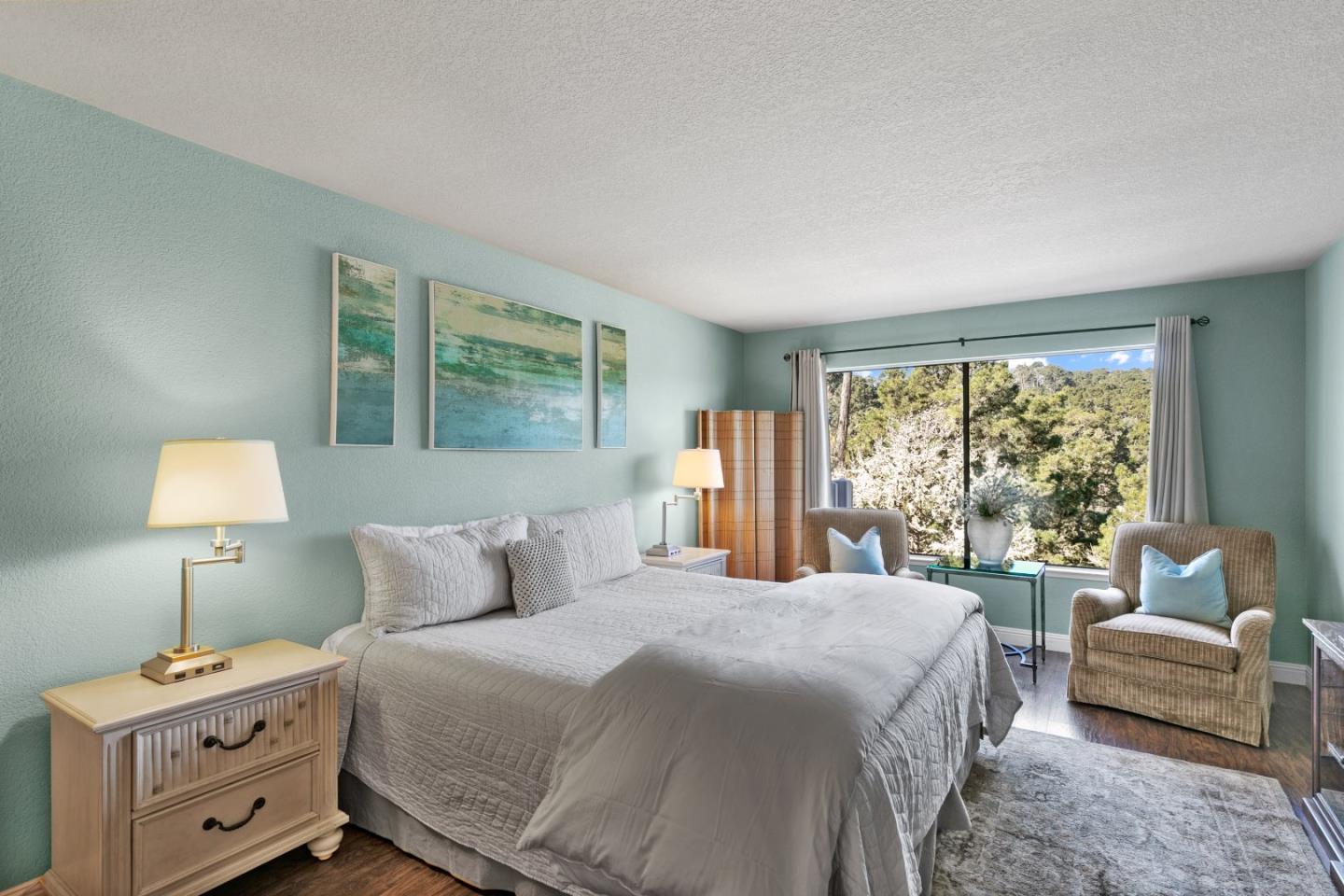 4 Shepherds Knoll Road Monterey, CA 93940 - Photo 18 of 28 a bedroom with a bed and a couch