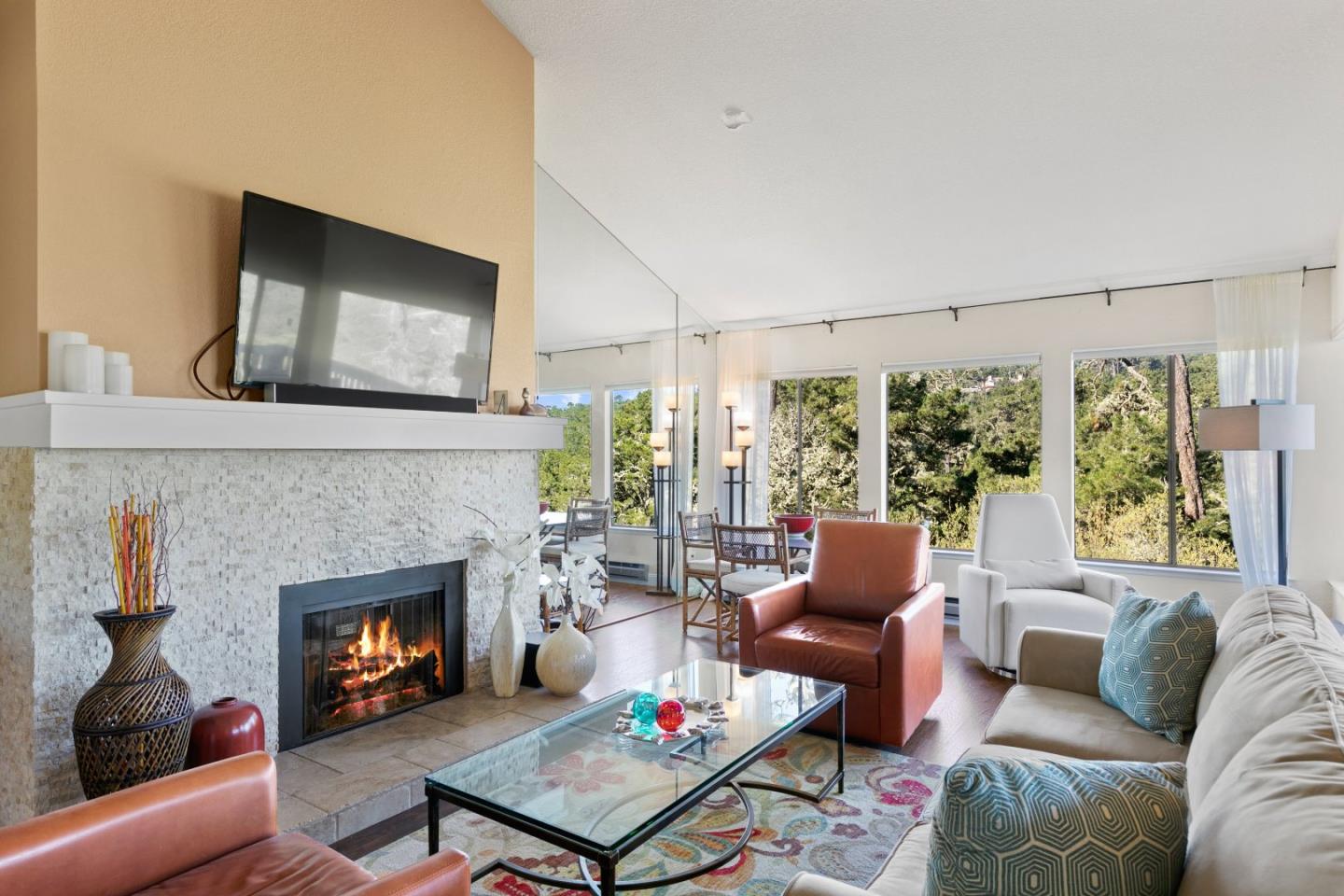 4 Shepherds Knoll Road Monterey, CA 93940 - Photo 7 of 28 a living room with furniture and a fireplace