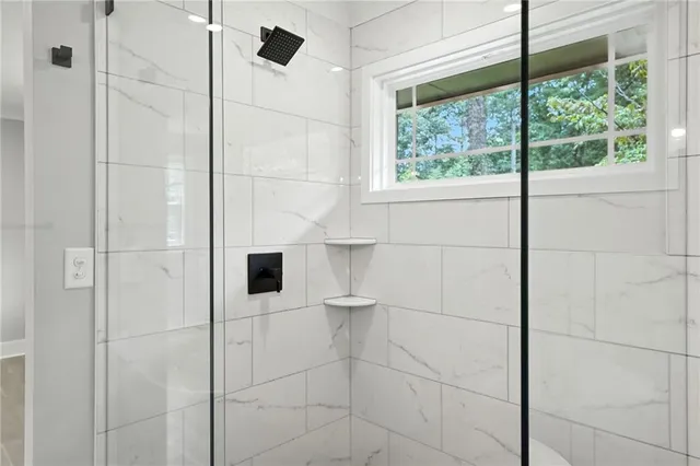 a bathroom with a shower