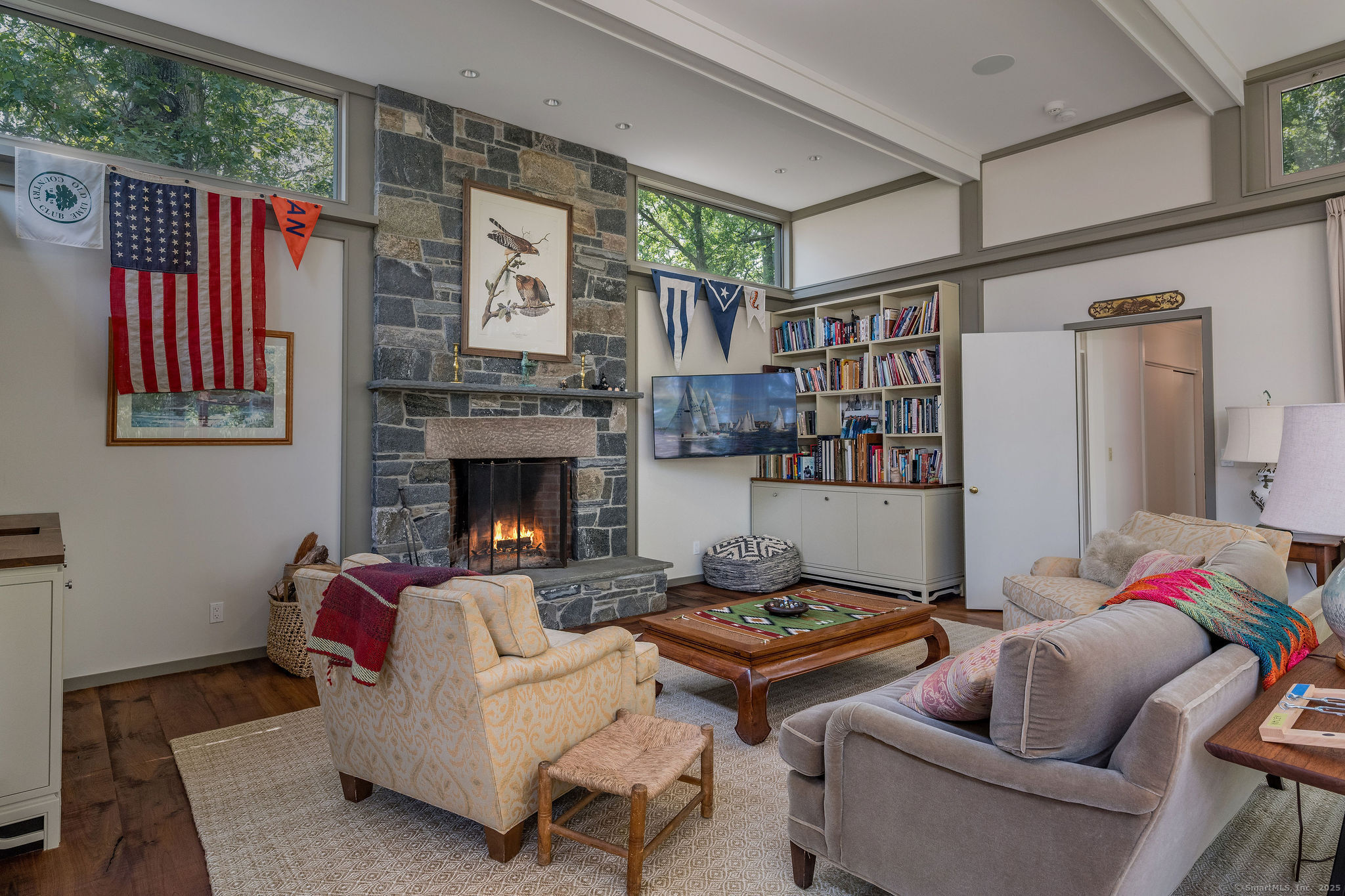 41 Watrous Point Road Old Saybrook, CT 06475 - Photo 11 of 40 a living room with furniture fireplace and rug