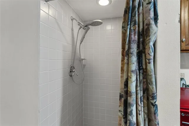 a bathroom with a shower