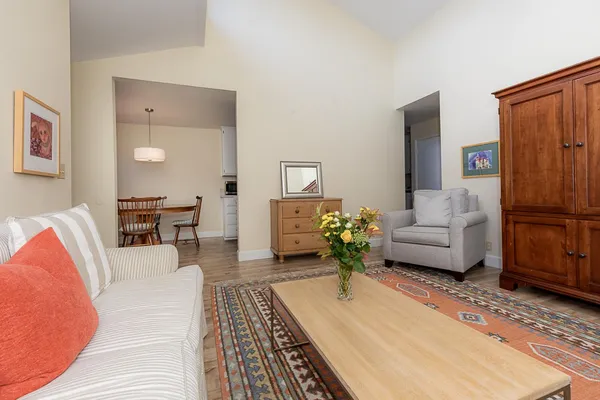 a living room with furniture and a couch