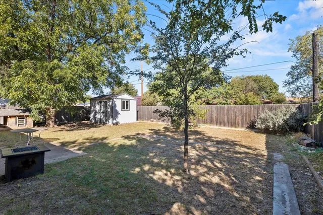a view of a house with a large tree in front of it