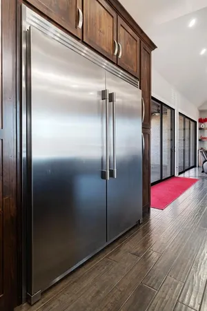 a empty room with wooden floor