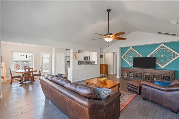 a view of a terrace with chairs