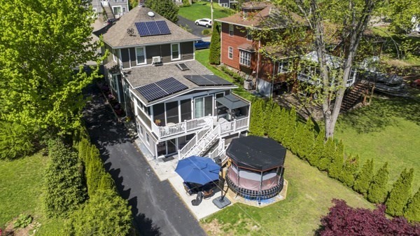 156 Olean Street Worcester, MA 01602 - Photo 34 of 37 a aerial view of a house with swimming pool and garden view