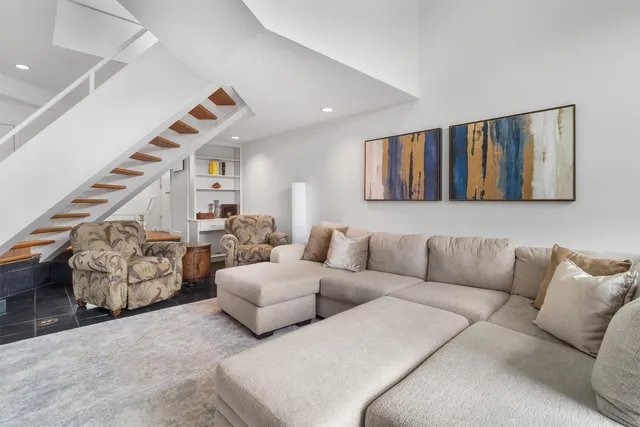 a living room with furniture