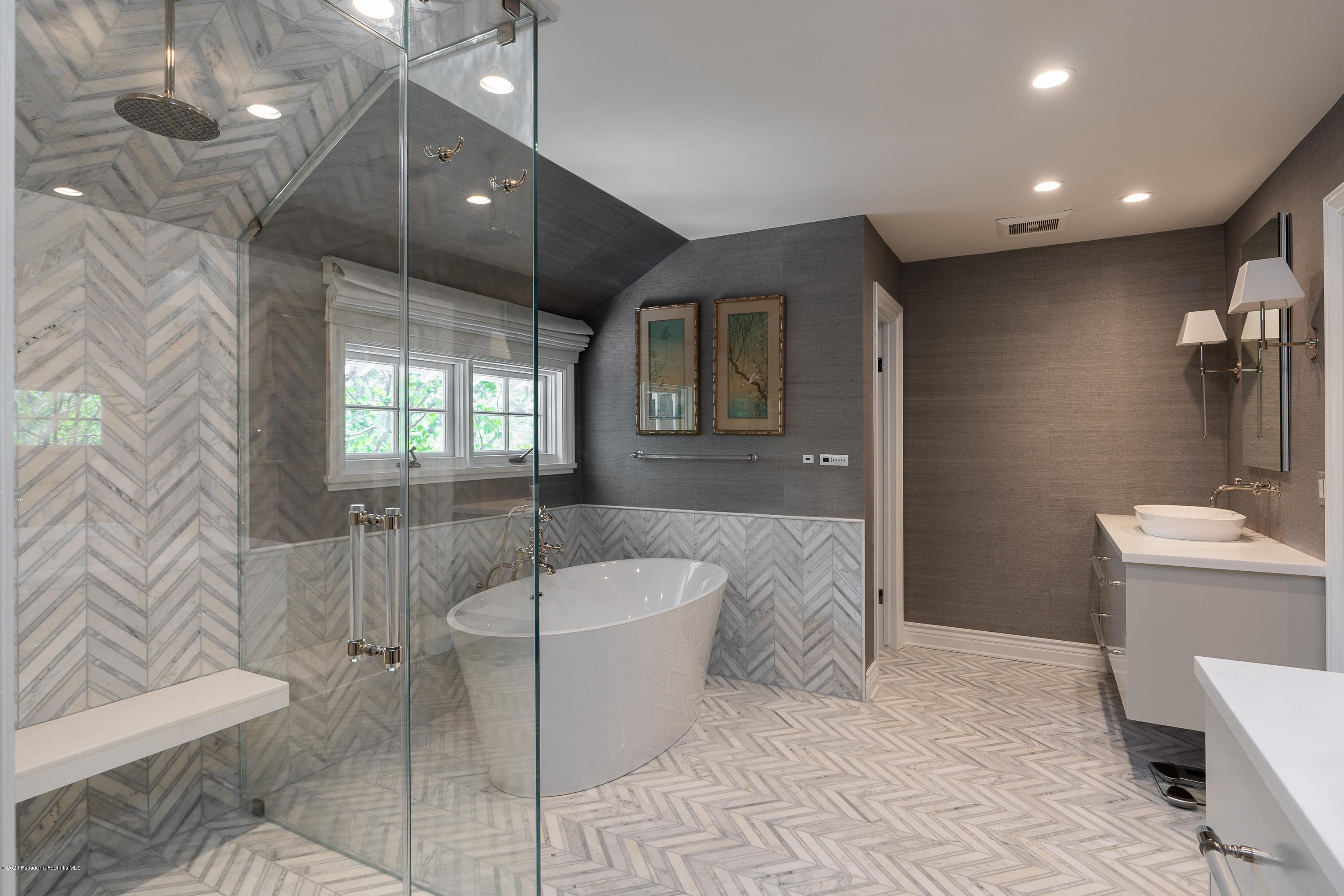 700 Laguna Road Pasadena, CA 91105 - Photo 16 of 31 a spacious bathroom with a bathtub and shower