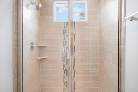 a bathroom with a shower