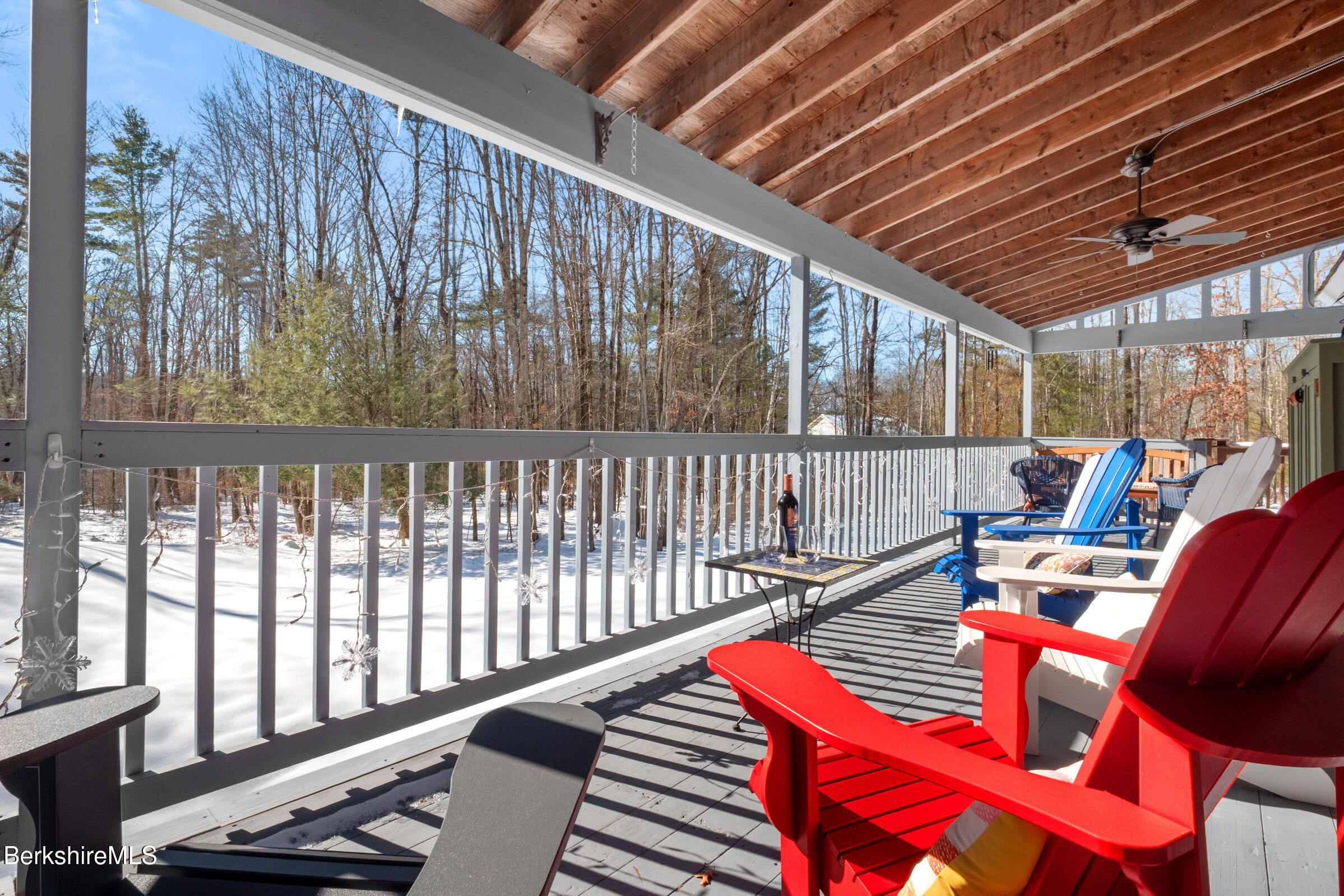 594 Shunpike Road Sheffield, MA 01222 - Photo 40 of 52 a sitting area with furniture and wooden deck