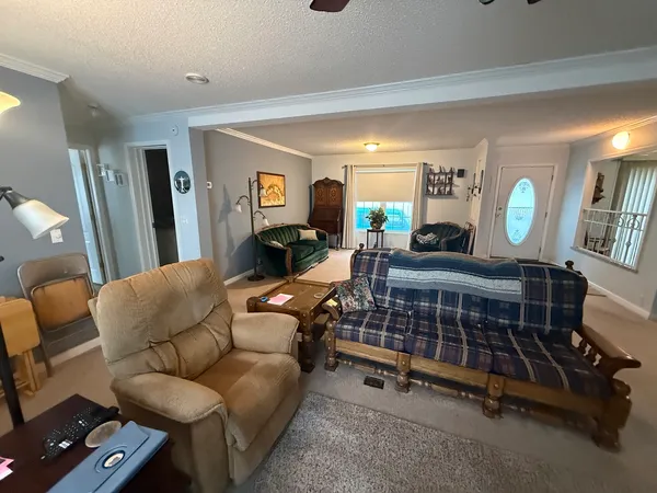 a room with furniture and a fireplace