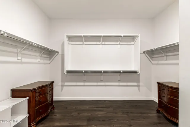 a view of an empty walk in closet