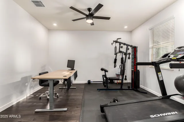 a work room with furniture