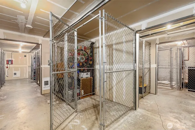 a view of a swimming pool with an ocean view