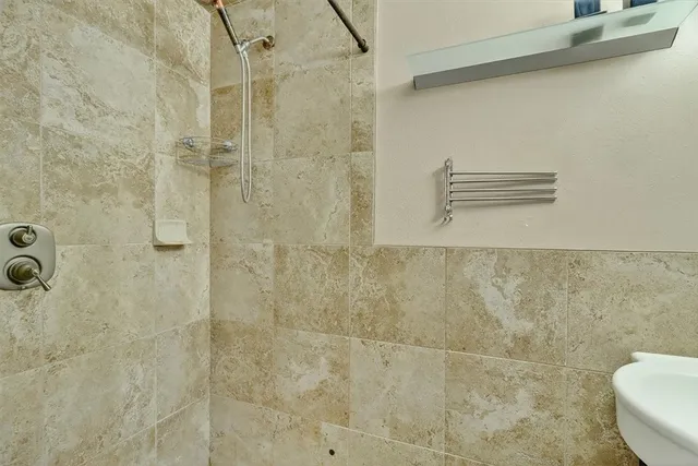 a bathroom with a shower