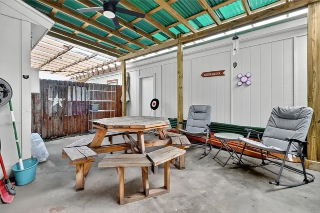 a outdoor space with furniture