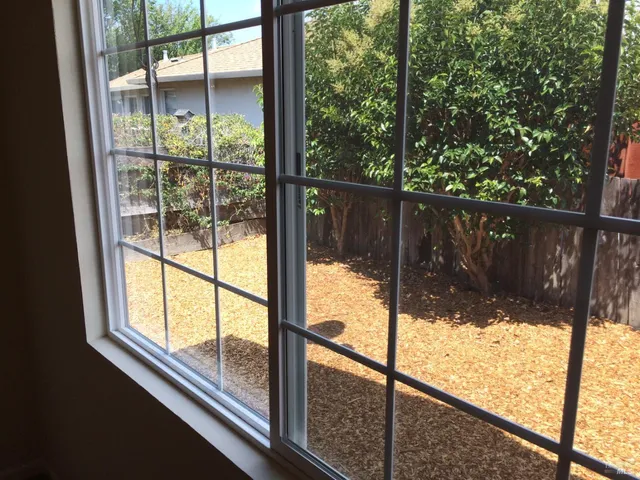 a view of a glass door