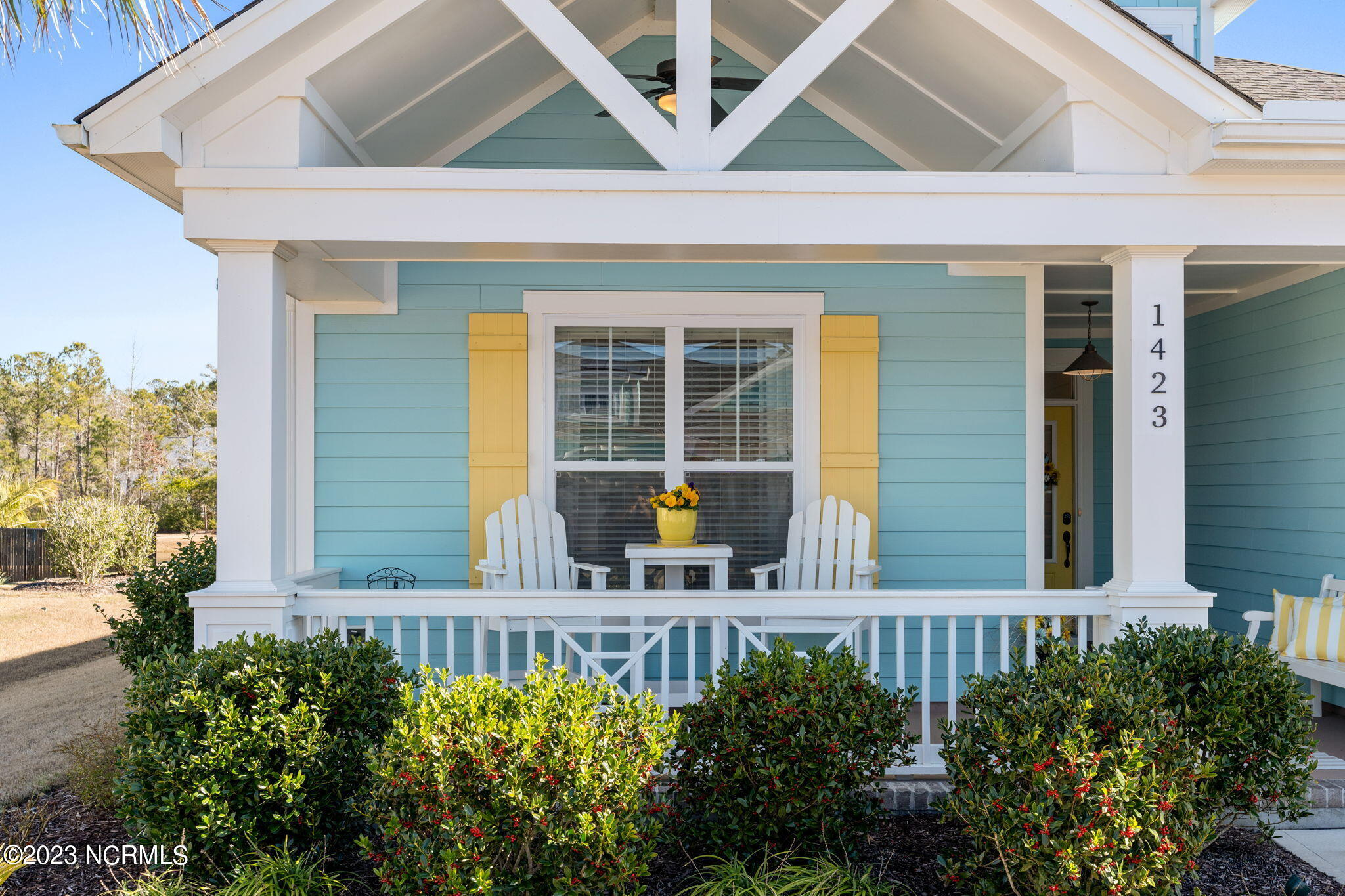 1423 Long Pond Road Southwest Ocean Isle Beach, NC 28469 - Photo 16 of 57 Vaulted porch with ceiling fan