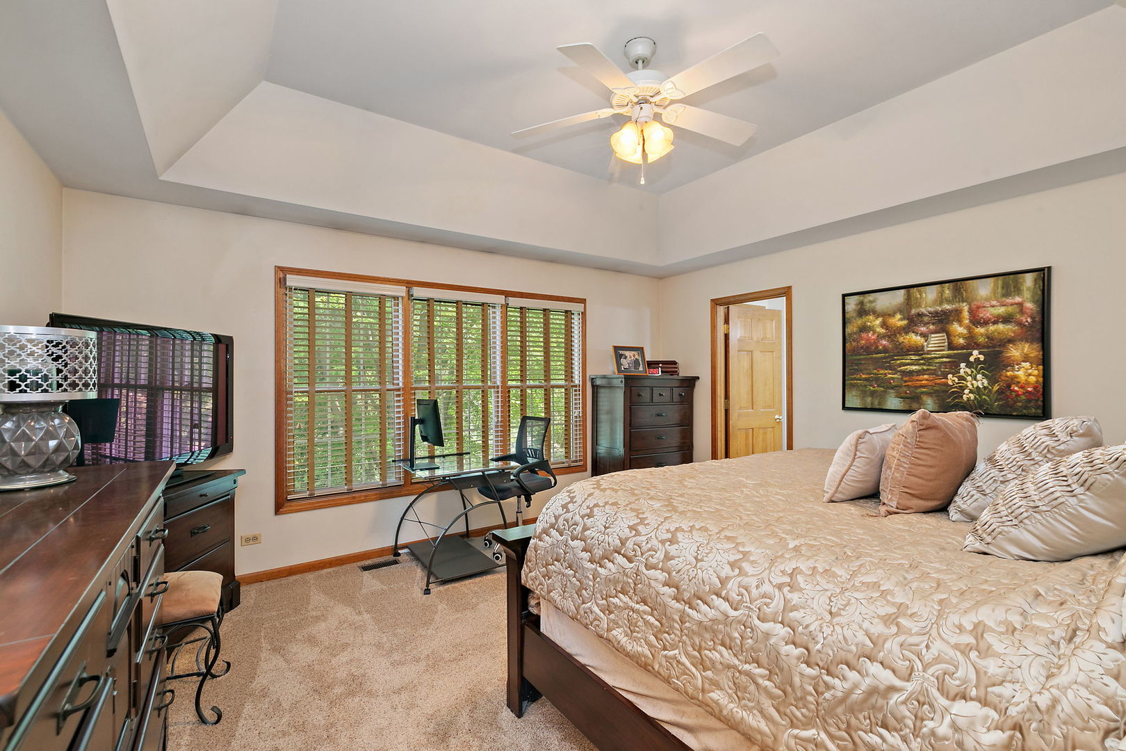 406 Catkins Way Cary, IL 60013 - Photo 21 of 32 a bedroom with a bed large window with the outer view