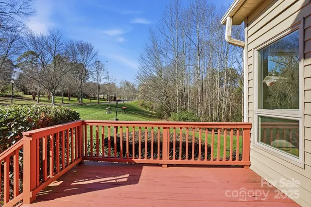 a view of a wooden deck