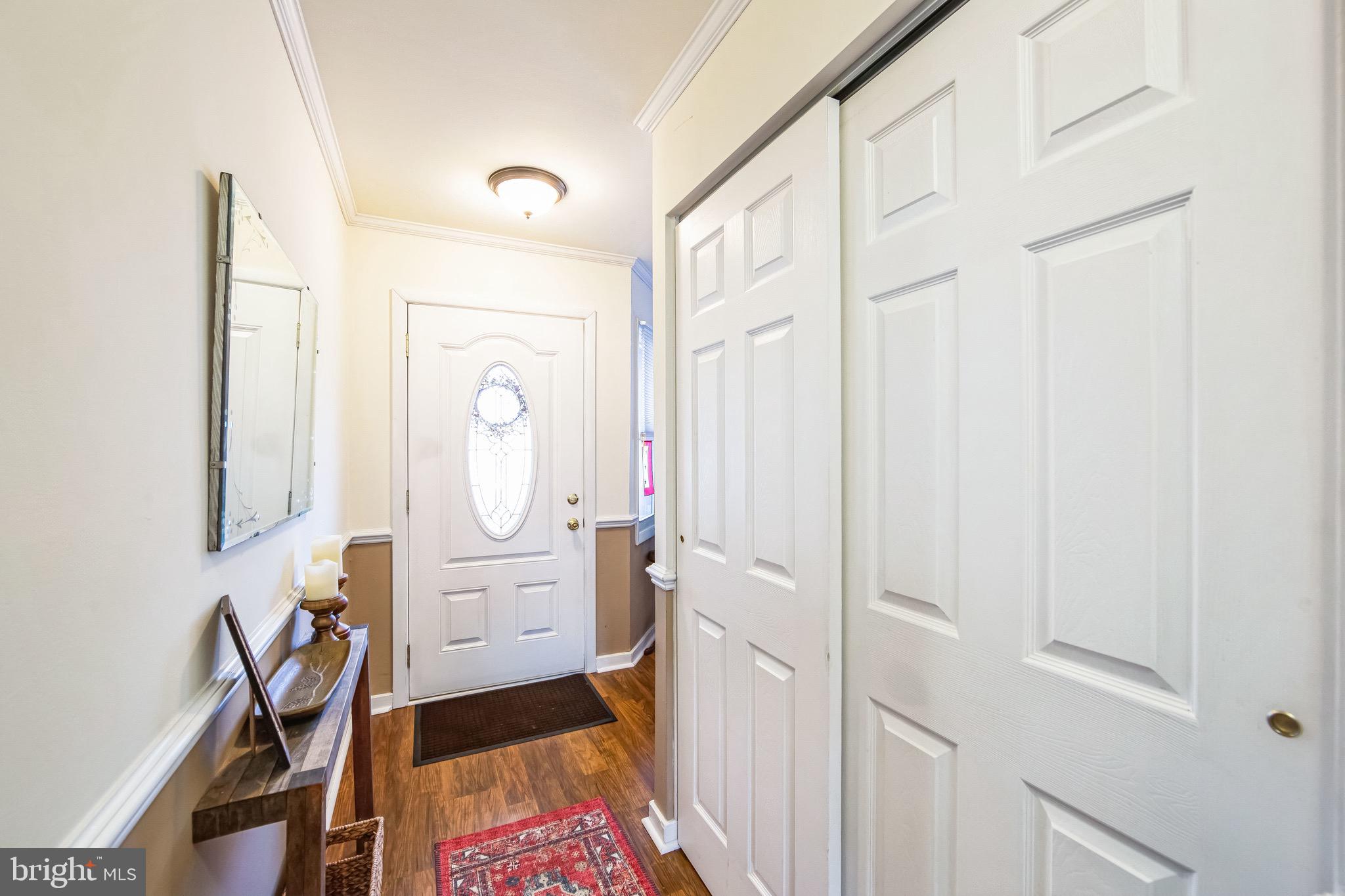 Entry hall & double coat closet