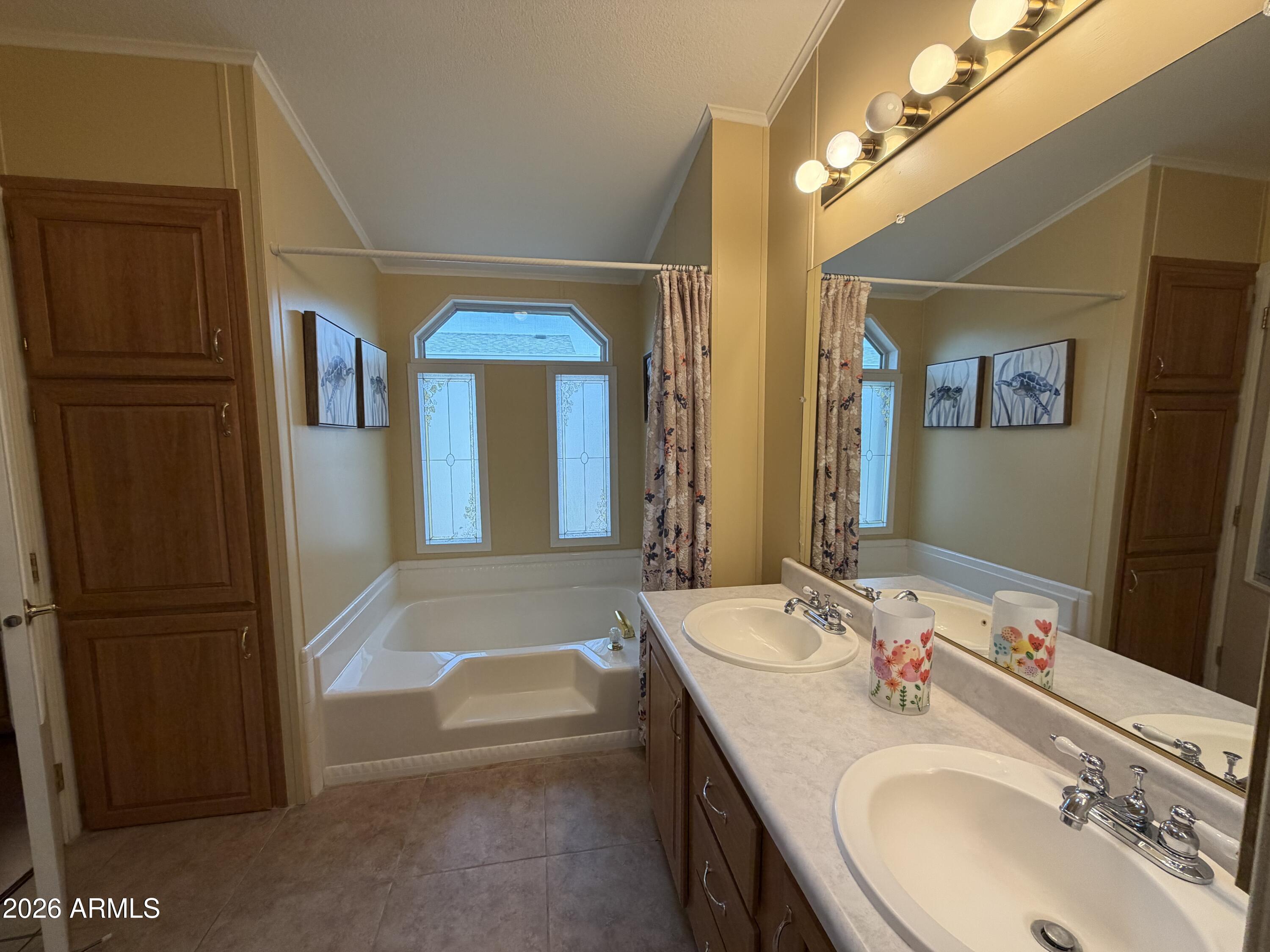 215 North Power Road, Unit 384 Mesa, AZ 85205 - Photo 13 of 27 a bathroom with a sink and a mirror