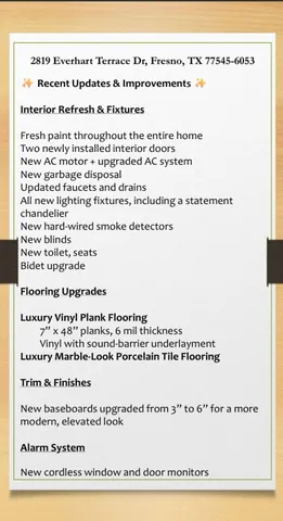 $335,000 | 2819 Everhart Terrace Drive, Fresno, TX 77545