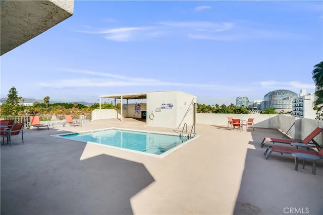 a view of a balcony with city view