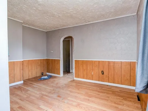 wooden floor and windows in a room