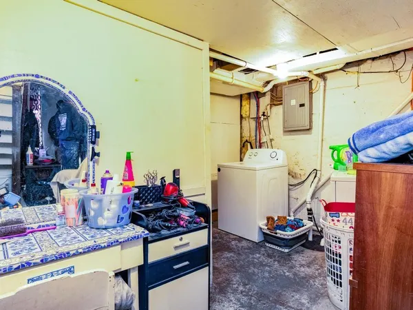 a room with storage and utility