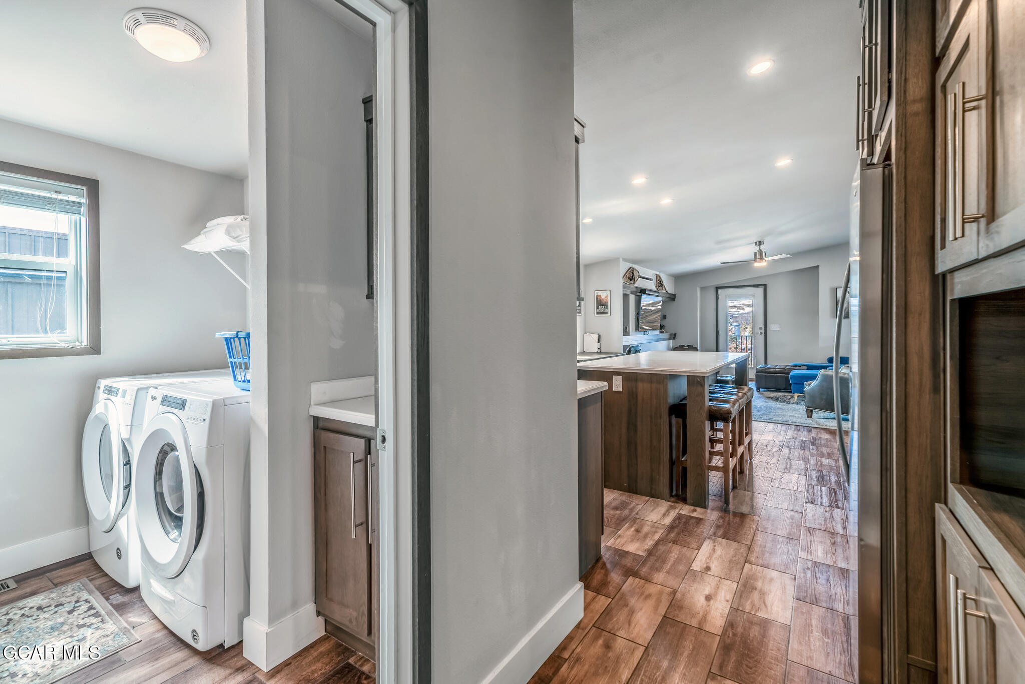 1051 Summit Trail Granby, CO 80446 - Photo 52 of 66 a view of a hallway with washer and dryer