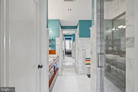 a view of a brick house with an empty space