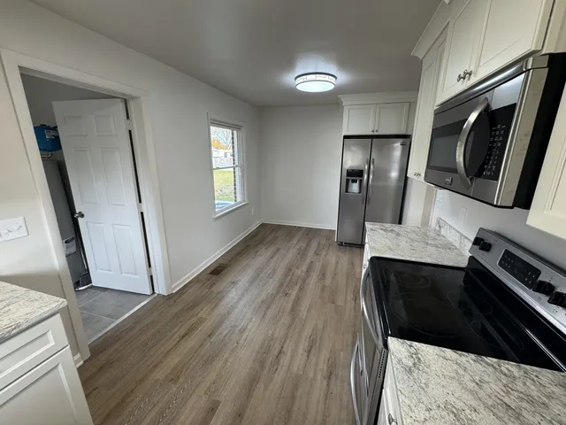 an empty room with windows