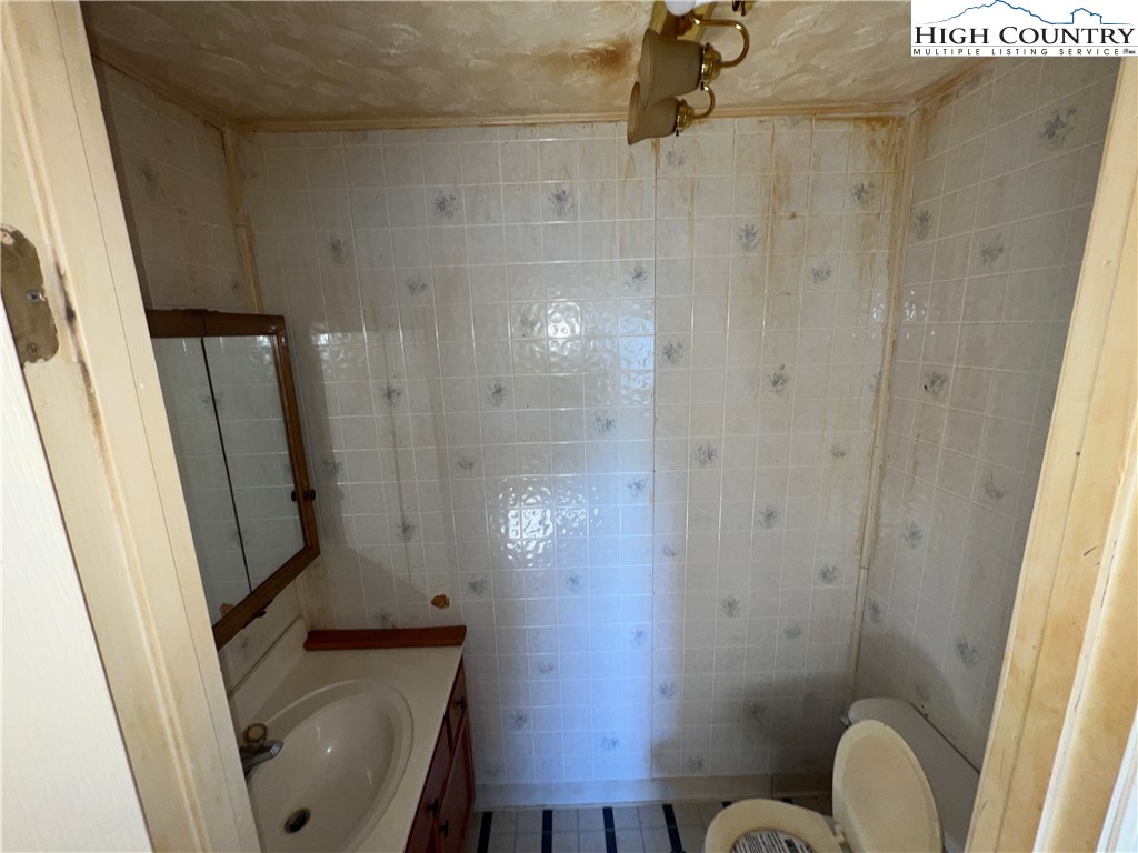 355 Round Knob Church Road West Jefferson, NC 28694 - Photo 8 of 23 a bathroom with a shower a toilet and a sink