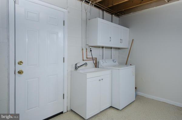 8011 Langbrook Road Springfield, VA 22152 - Photo 29 of 30 a utility room with cabinets washer and dryer
