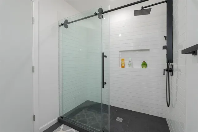 a bathroom with a shower