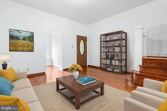 a living room with furniture and a couch