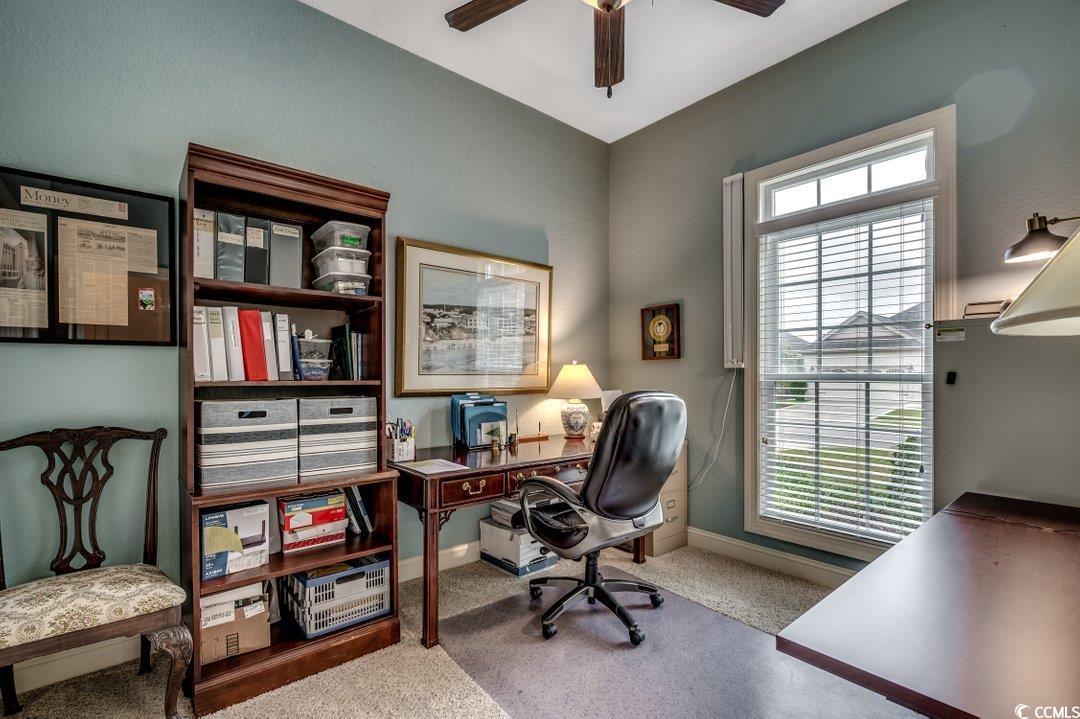 908 Corrado Street Myrtle Beach, SC 29572 - Photo 14 of 33 Office with light colored carpet and ceiling fan