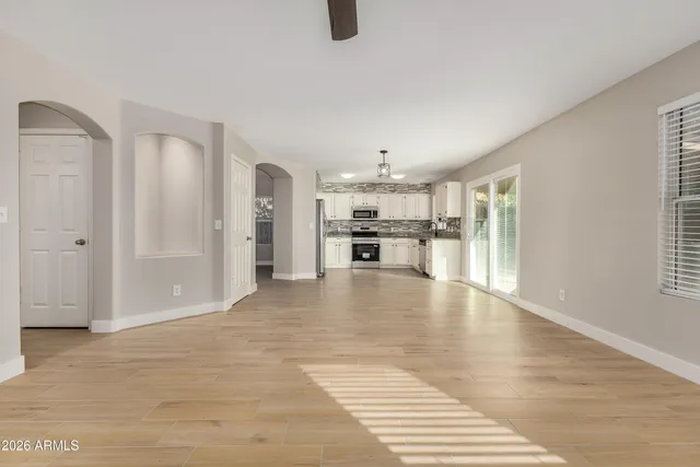 a view of a kitchen with a sink
