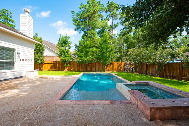 a view of a yard with a slide