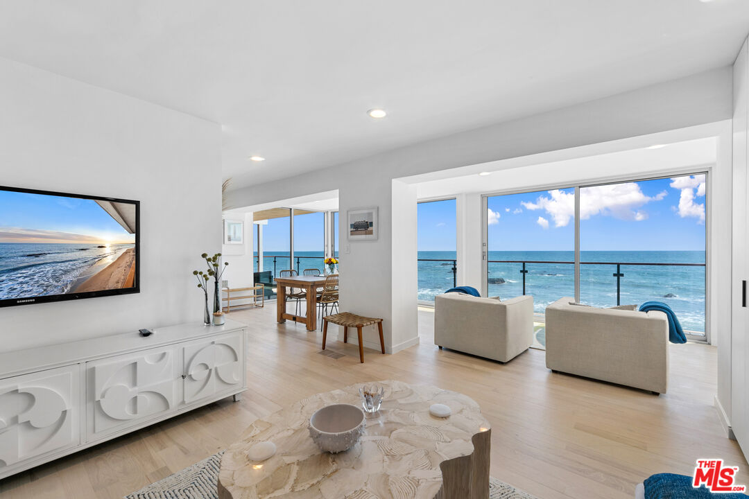 24928 Malibu Road Malibu, CA 90265 - Photo 37 of 50 a living room with furniture and a flat screen tv
