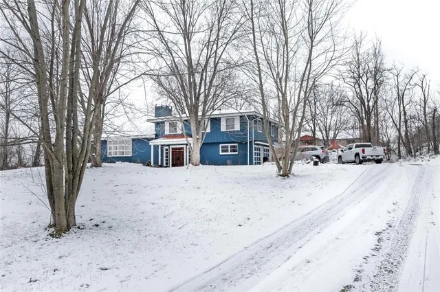 a street view covered with snow