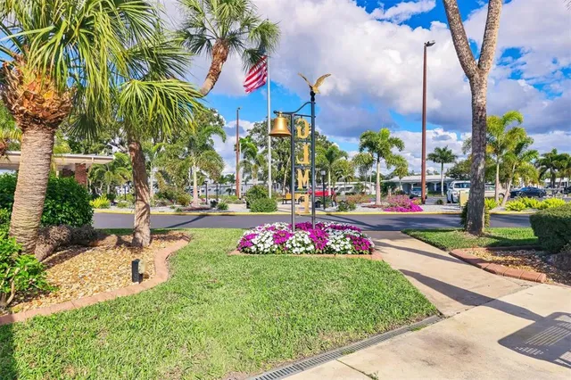 a view of a park with tree s