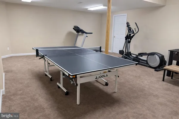 a room with gym equipment