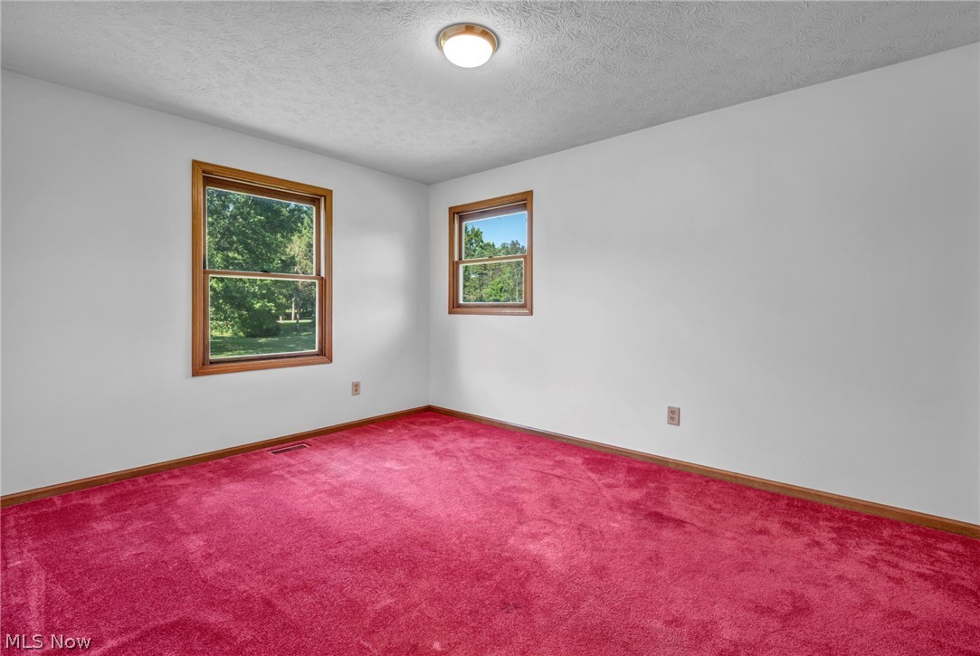 2642 Blake Road Wadsworth, OH 44281 - Photo 21 of 50 Bright secondary bedroom featuring dual windows with wood frames, white walls, and plush wall-to-wall carpeting in rich burgundy tones